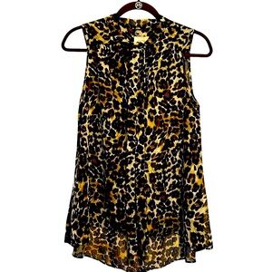 Love Ady Size Small Sleeveless Tie Front Animal Print Top